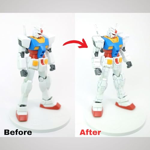 Someie GSI Creos Gundam Marker Pour Type GM301 Black & GM302 Gray & Eraser Pen GM300 & Knock-Type Eraser Flow-in Type Panel Liner Pen - immagine 6