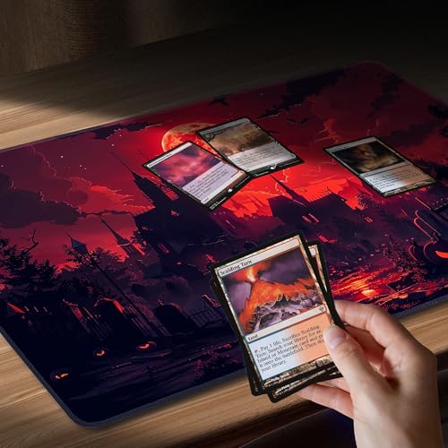 Tappetino da gioco MTG TCG 24" x 14" con bordi cuciti e superficie in gomma liscia per giochi di carte Tappetino da gioco antiscivolo Tappetino da gioco da battaglia con borsa portaoggetti gratuita - immagine 9