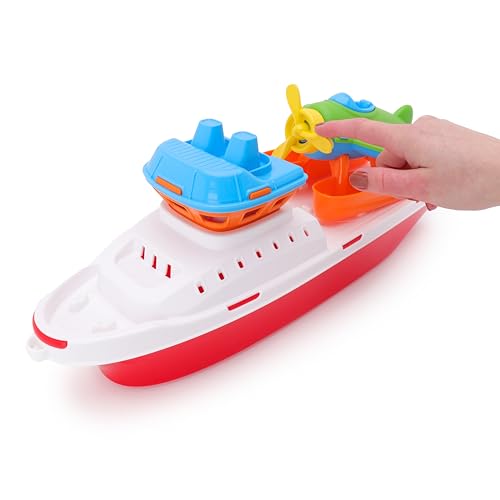Toyland® 42 cm (17") Rimorchiatore colorato con elicottero o idrovolante incluso - Giocattolo acquatico galleggiante per bambini - Giocattoli per piscina e bagno - Età 2 anni+ - immagine 9