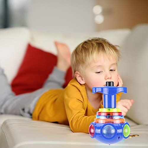 URFEDA - Giroscopio con giroscopio a LED luminoso con giroscopio a forma di ufo colorato per bambini, con giroscopio lampeggiante, per ragazzi, ragazze, regalo di compleanno, colore casuale - immagine 3