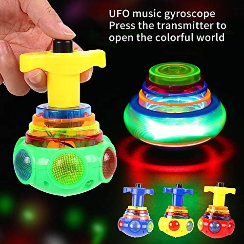 URFEDA - Giroscopio con giroscopio a LED luminoso con giroscopio a forma di ufo colorato per bambini, con giroscopio lampeggiante, per ragazzi, ragazze, regalo di compleanno, colore casuale - immagine 9