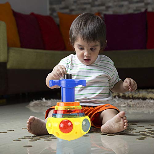 URFEDA - Giroscopio con giroscopio a LED luminoso con giroscopio a forma di ufo colorato per bambini, con giroscopio lampeggiante, per ragazzi, ragazze, regalo di compleanno, colore casuale - immagine 6