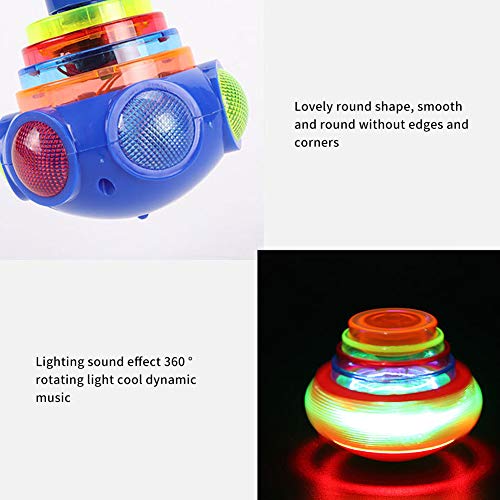 URFEDA - Giroscopio con giroscopio a LED luminoso con giroscopio a forma di ufo colorato per bambini, con giroscopio lampeggiante, per ragazzi, ragazze, regalo di compleanno, colore casuale - immagine 7