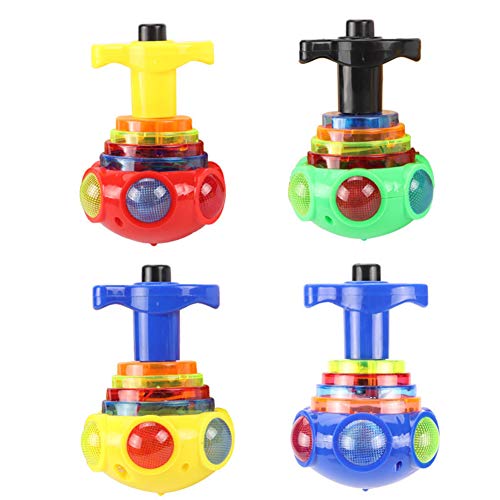 URFEDA - Giroscopio con giroscopio a LED luminoso con giroscopio a forma di ufo colorato per bambini, con giroscopio lampeggiante, per ragazzi, ragazze, regalo di compleanno, colore casuale - immagine 8