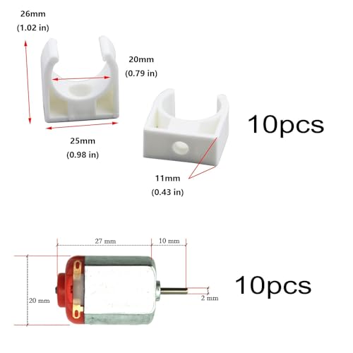 VISSQH 10 Set Kit Mini Motori Tipo 130, Motore Micro DC 1.5V -3V 20000 RPM, con Staffa di Montaggio del Motore, per Macchinine Esperimenti Scientifici Fai da Te - immagine 3