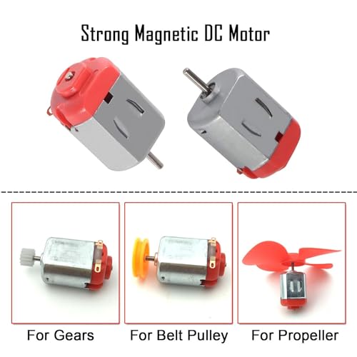 VISSQH 10 Set Kit Mini Motori Tipo 130, Motore Micro DC 1.5V -3V 20000 RPM, con Staffa di Montaggio del Motore, per Macchinine Esperimenti Scientifici Fai da Te - immagine 4