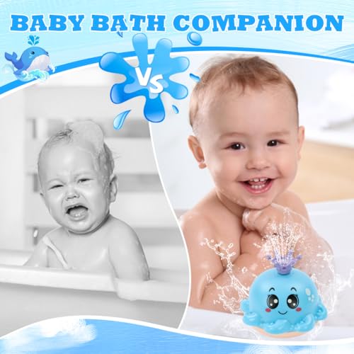 Vicloon Giocattoli per il Bagno del Bambino, Polpo Getto d'acqua Automatico Giochi Bagnetto Neonato Giocattolo da Bagno a Forma di Polpo per il Bagnetto Spruzzatore Automatico con Colore Luce e Ugello - immagine 4