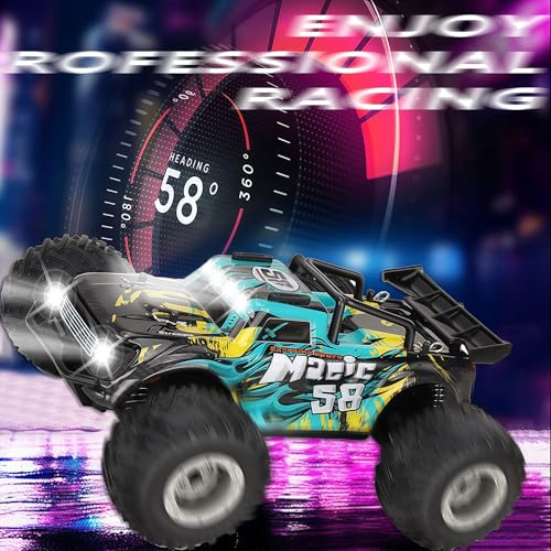 1:16 Macchina Telecomandata Professionale,Auto RC 4x4 per Tutti i Terreni, Camion Telecomandato ad Altissima Velocità,Giocattoli RC Monster Truck, Veicolo RC per Hobby Fuoristrada,Campanello - immagine 6