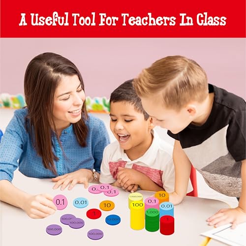 250 PCS Dischi di Valore Posizionale EVA, 10 Valori, Chips per Conteggio Colorati, Chips di Valore Posizionale Morbidi, Decimali a Numeri Interi, Apprendimento della Matematica per la Scuola Primaria - immagine 5