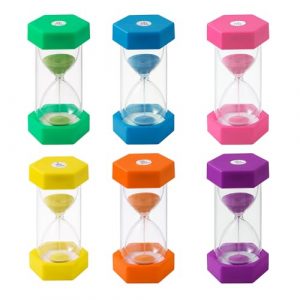 6 pezzi Clessidra Set, Colorate Clessidra per Bambini 1/3/5/10/15/30 minuti, Clessidra Bambini sono utilizzate per cronometrare la vita, l'apprendimento e il gioco.