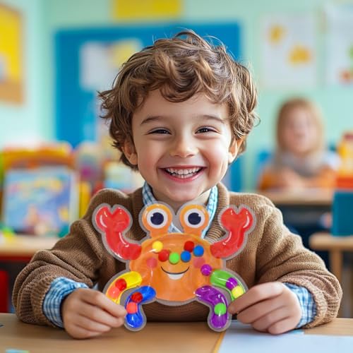 AEYAKA Giocattolo Montessori per Ordinare i Colori – Gioco Sensoriale Educativo, attività Didattica, Gioco Antistress a Forma di Tartaruga e Granchio per Bambini, Neonati e Adulti - immagine 6
