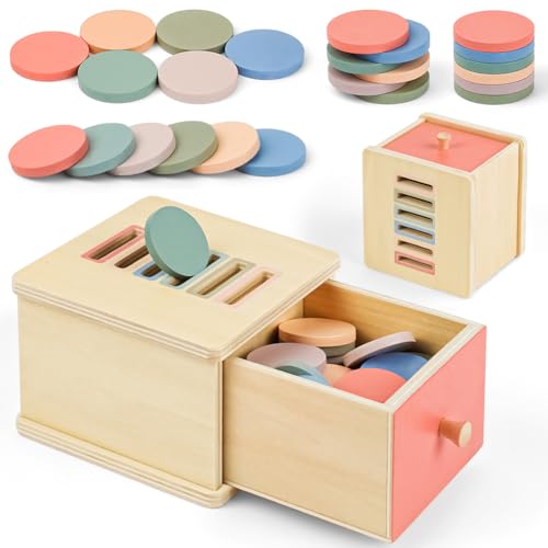 Adwio Giochi Montessori da Impilare e Ordinare 1 2 3 Anni, Giocattoli Legno Bambini e Legno Colori Pastello, Educativi Sensoriale Bambini Regalo - immagine 10