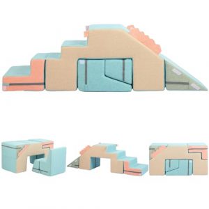 Asweets 4 in 1 Climbing Blocks Blocchi per Bambini in Schiuma Set, Blocchi in Schiuma per Arrampicarsi e Strisciare per Interni, Set da Gioco Morbido Montessori per Bambini