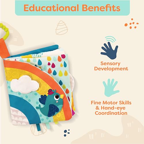 B. toys- B. Sunshine Sensory Libro sensorial Baby Book, Rainbow, Colore, 71947 - immagine 4