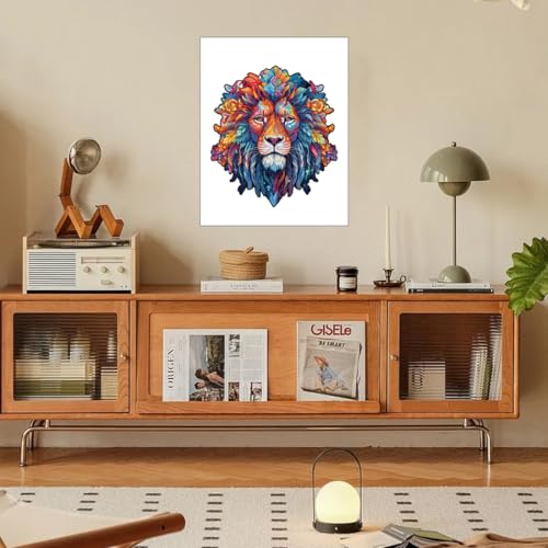 BEPSYOM Puzzle Legno Adulti 60 pezzi, 21х15 cm Leone puzzle in legno Regalo di Gioco per la Famiglia con Animali Colorati dalla Forma Unica, puzzle in legno, a forma di animali puzzle, animali e legno - immagine 5