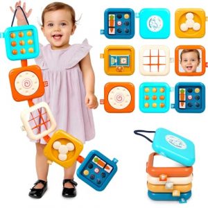 Bambebe Cubo attività Montessori per Bambini 1-3 Anni – Gioco Sensoriale Educativo da Viaggio, Busy Cube per Lo Sviluppo Cognitivo, Regalo Perfetto per Bimbi e Bimbe
