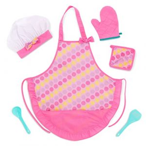 Battat – Cook And Bake Playset – Disney Dishes Wishes Dinnerware – Play Circle Chef’s Apron Set Rosa – Giocattoli Role Play per Bambine