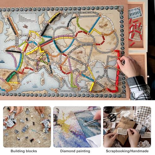 DagouColor Tavolo puzzle con 6 vassoi scorrevoli, Jigsaw Puzzle Board per una capacità massima di 1500 puzzle (puzzle esclusi) - immagine 5