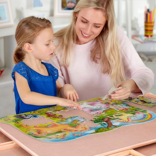 DagouColor Tavolo puzzle con 6 vassoi scorrevoli, Jigsaw Puzzle Board per una capacità massima di 1500 puzzle (puzzle esclusi) - immagine 7