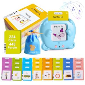 Dokkita Schede Flash Cards Parlanti, Giocattoli Educativi per Bambini da 1-6 Anni, Giocattoli Montessori di Apprendimento Interattivi, Regalo di Compleanno