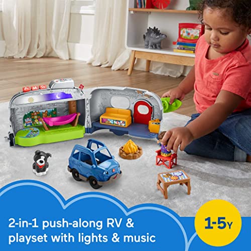 Fisher-Price Little People Toddler Toy Light-Up Learning Camper Playset with Smart Stages for Pretend Play Kids Ages 1+ Years​ - immagine 3