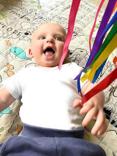 Giocattoli sensoriali per bambini Giocare Set Box Sciarpe, Lampeggiante Palla Luci Lampeggianti, Coperta stagnola, Maraca, Bolle, Piuma, Nastro, Regali del bambino - immagine 5