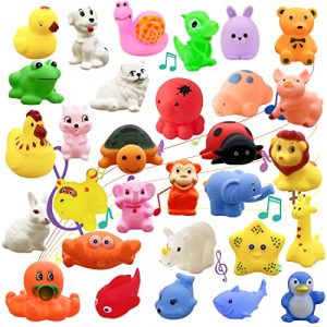 Giocattolo per il bagnetto del bambino in età prescolare, Oceano galleggiante e fattoria Squeaky Animal Bath Time Squirty Toy for Toddlers Decorazione e regalo per feste per bambini, educativo (30PCS)