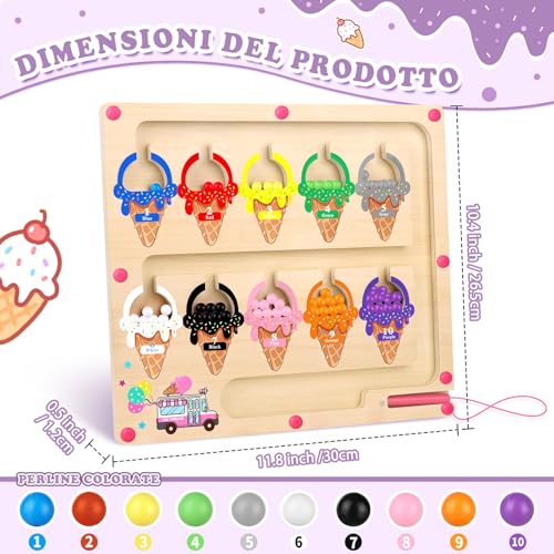 Giochi Bambina 3 4 Anni Giochi Montessori Labirinto Magnetico di Colori e Numeri Giocattoli Regalo Bambina Bambino Giocattoli per I'ordinamento dei Colori per Bambini Piccoli Motricità Fine - immagine 5