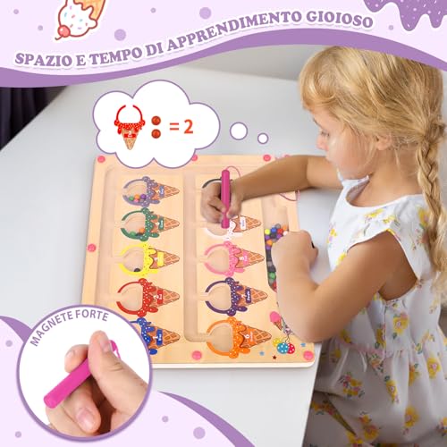 Giochi Bambina 3 4 Anni Giochi Montessori Labirinto Magnetico di Colori e Numeri Giocattoli Regalo Bambina Bambino Giocattoli per I'ordinamento dei Colori per Bambini Piccoli Motricità Fine - immagine 7