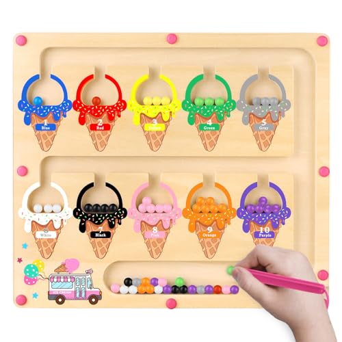 Giochi Bambina 3 4 Anni Giochi Montessori Labirinto Magnetico di Colori e Numeri Giocattoli Regalo Bambina Bambino Giocattoli per I'ordinamento dei Colori per Bambini Piccoli Motricità Fine