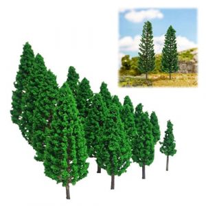 Helweet Modello Misto Alberi, Alberi Modello, Albero del Diorama, Alberi modellismo, Paesaggio in Miniatura, Modello di Giocattolo, Layout di Scena o Decorazioni Paesaggistiche, 3.5-16CM, 16 Pezzi