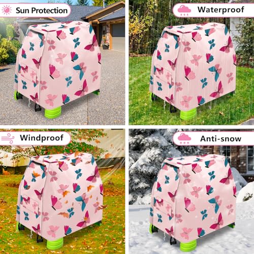 Infowush Copertura per tavolo d'acqua per bambini per passo 2 con docce a pioggia e stagno, copertura per giochi all'aperto per tavolo d'acqua per bambini da 1 a 3 anni, impermeabile, antipolvere - immagine 5
