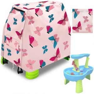 Infowush Copertura per tavolo d'acqua per bambini per passo 2 con docce a pioggia e stagno, copertura per giochi all'aperto per tavolo d'acqua per bambini da 1 a 3 anni, impermeabile, antipolvere