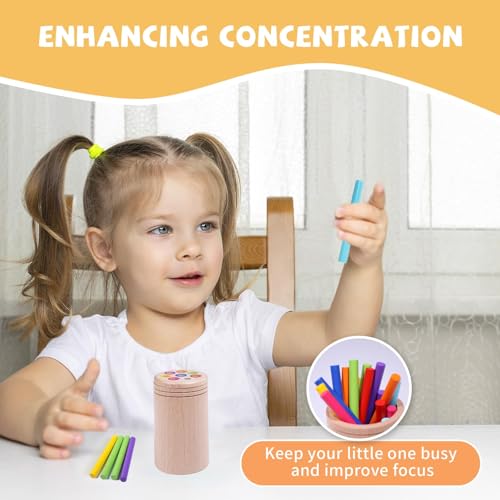 Joozmui Giocattoli Montessori da Ordinare 1 2 3 Anni, attività in Legno Colorato e Giochi per Lo Sviluppo, Giocattoli Montessori per Bambini di 1 Anno Regali Educativi - immagine 12