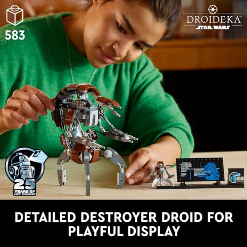 LEGO Star Wars Droideka Model for Build and Display, Collectible Brick Built Destroyer Droid Figure for May The 4th Be with You Décor, Star Wars Fan Gift Idea for Adults or Any Collector, 75381 - immagine 3