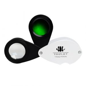 Lente d'ingrandimento 15x con filtro in giadeite, lente da 21 mm, telaio in alluminio, design a doppio vetro, per gioielli, strumento per collezionisti di giada