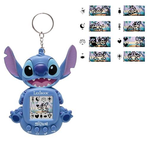 Lexibook, Disney Stitch, My Best-e, Console di gioco portatile, Compagno interattivo ed educativo per bambini, 8 categorie di giochi, Schermo colorato, Blu, JLMB10D - immagine 3