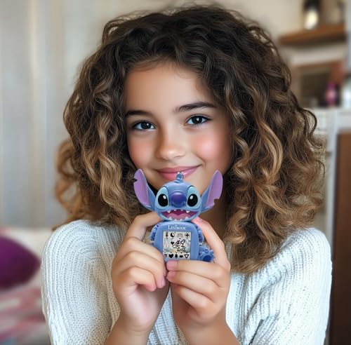 Lexibook, Disney Stitch, My Best-e, Console di gioco portatile, Compagno interattivo ed educativo per bambini, 8 categorie di giochi, Schermo colorato, Blu, JLMB10D - immagine 4