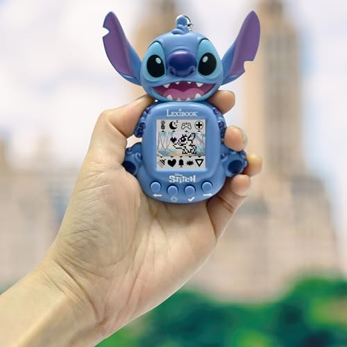 Lexibook, Disney Stitch, My Best-e, Console di gioco portatile, Compagno interattivo ed educativo per bambini, 8 categorie di giochi, Schermo colorato, Blu, JLMB10D - immagine 5