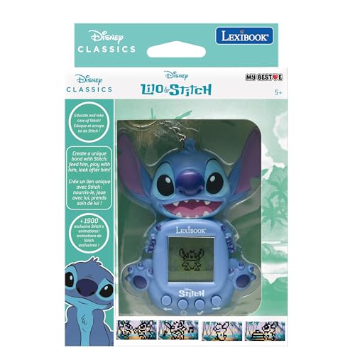 Lexibook, Disney Stitch, My Best-e, Console di gioco portatile, Compagno interattivo ed educativo per bambini, 8 categorie di giochi, Schermo colorato, Blu, JLMB10D - immagine 6