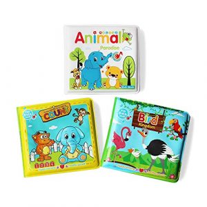 Libro da Bagno Educativo per Bambini 6 Mesi+,Giocattolo Impermeabile con Animali Marini Neonati e Prima Infanzia