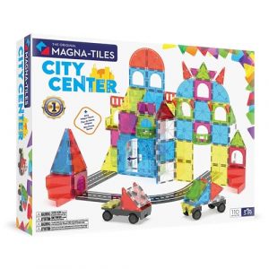 MAGNA-TILES® City Center, set di costruzioni magnetiche da 110 pezzi, il marchio originale di costruzione magnetica