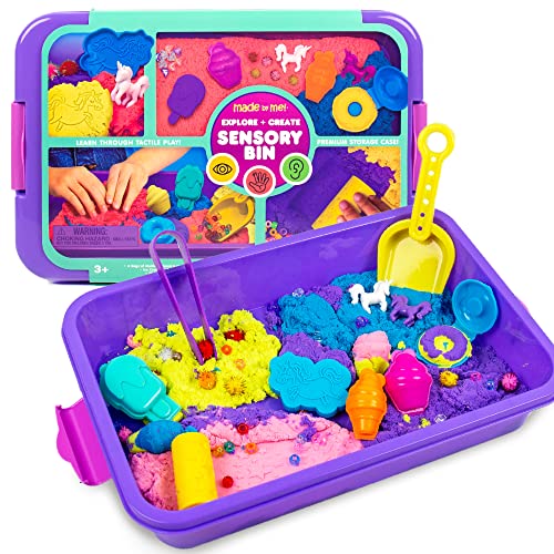 Made By Me Explore + Create Unicorn Sensory Bin - Sensory Bins for Toddlers - all-in-One Tactile Sensory Toys - Learn Through Play Toys - Unique Fine Motor Toys & Magical Sensory Experience