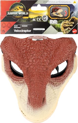Mattel Jurassic World - Maschera di dinosauro Rebirth Raptor, costume ispirato al film, mascella aperta, consistenza e colore realistici, cinturino regolabile - immagine 7