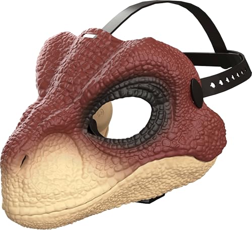 Mattel Jurassic World - Maschera di dinosauro Rebirth Raptor, costume ispirato al film, mascella aperta, consistenza e colore realistici, cinturino regolabile
