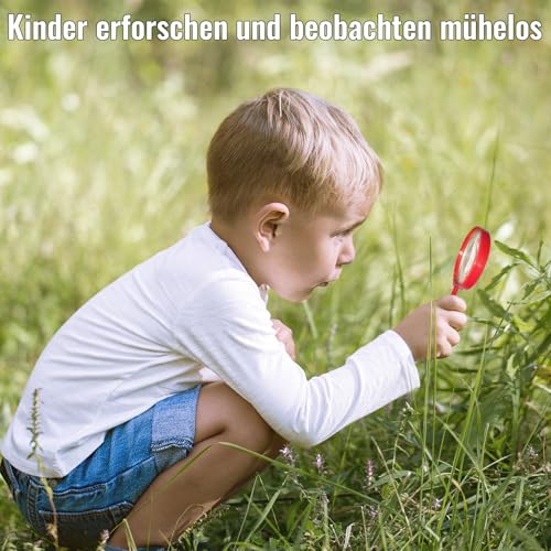 Mini Lente D'ingrandimento,12 Pezzi Colorati Bambini Plastica Lente D'ingrandimento Portatili Lente di Ingrandimento Detective per Lettura di Libri,Scienze Educative,Attività all'Aperto (6 Colori) - immagine 6