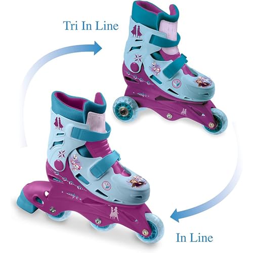 Mondo- 3 in Line Skate Frozen Disney Toys II Skates-Pattini Doppia Funzione Regolabili-Ruote PVC-Roller Bambina-Size S/Mis. 29/32-28299, Multicolore, S, 18278 - immagine 4