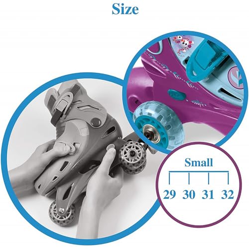 Mondo- 3 in Line Skate Frozen Disney Toys II Skates-Pattini Doppia Funzione Regolabili-Ruote PVC-Roller Bambina-Size S/Mis. 29/32-28299, Multicolore, S, 18278 - immagine 5