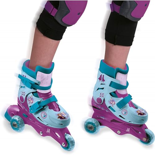 Mondo- 3 in Line Skate Frozen Disney Toys II Skates-Pattini Doppia Funzione Regolabili-Ruote PVC-Roller Bambina-Size S/Mis. 29/32-28299, Multicolore, S, 18278 - immagine 6