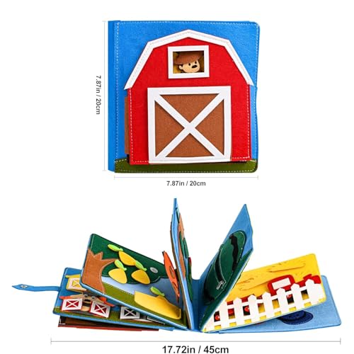 Poudya Quiet Book a partire da 1 anno, Montessori Silenzioso libro con, abilità motorie e colori per imparare le abilità motorie e i colori, libro silenzioso per viaggi e casa, giocattolo regalo a - immagine 3